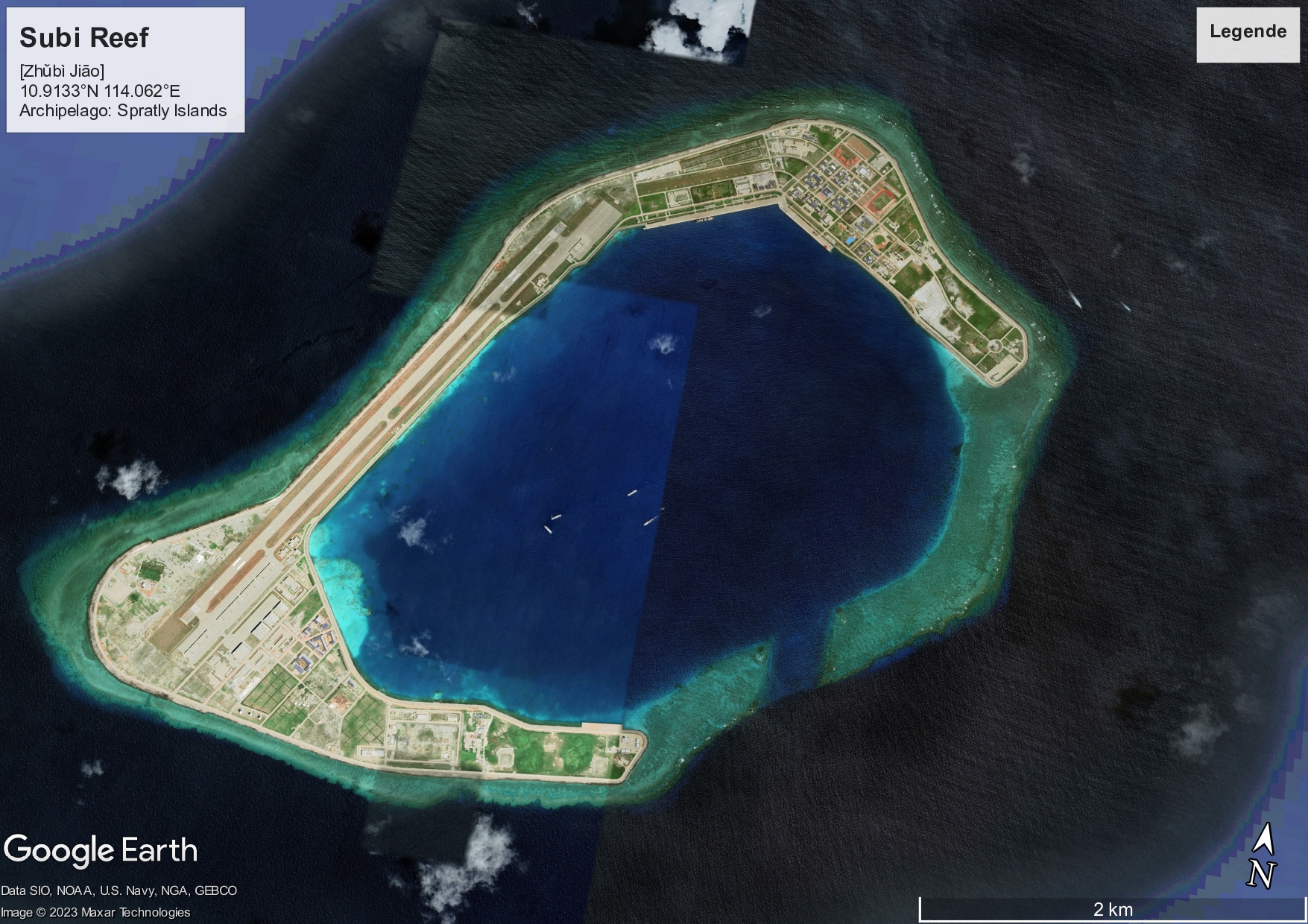 Subi Reef located in the Spratly Islands.